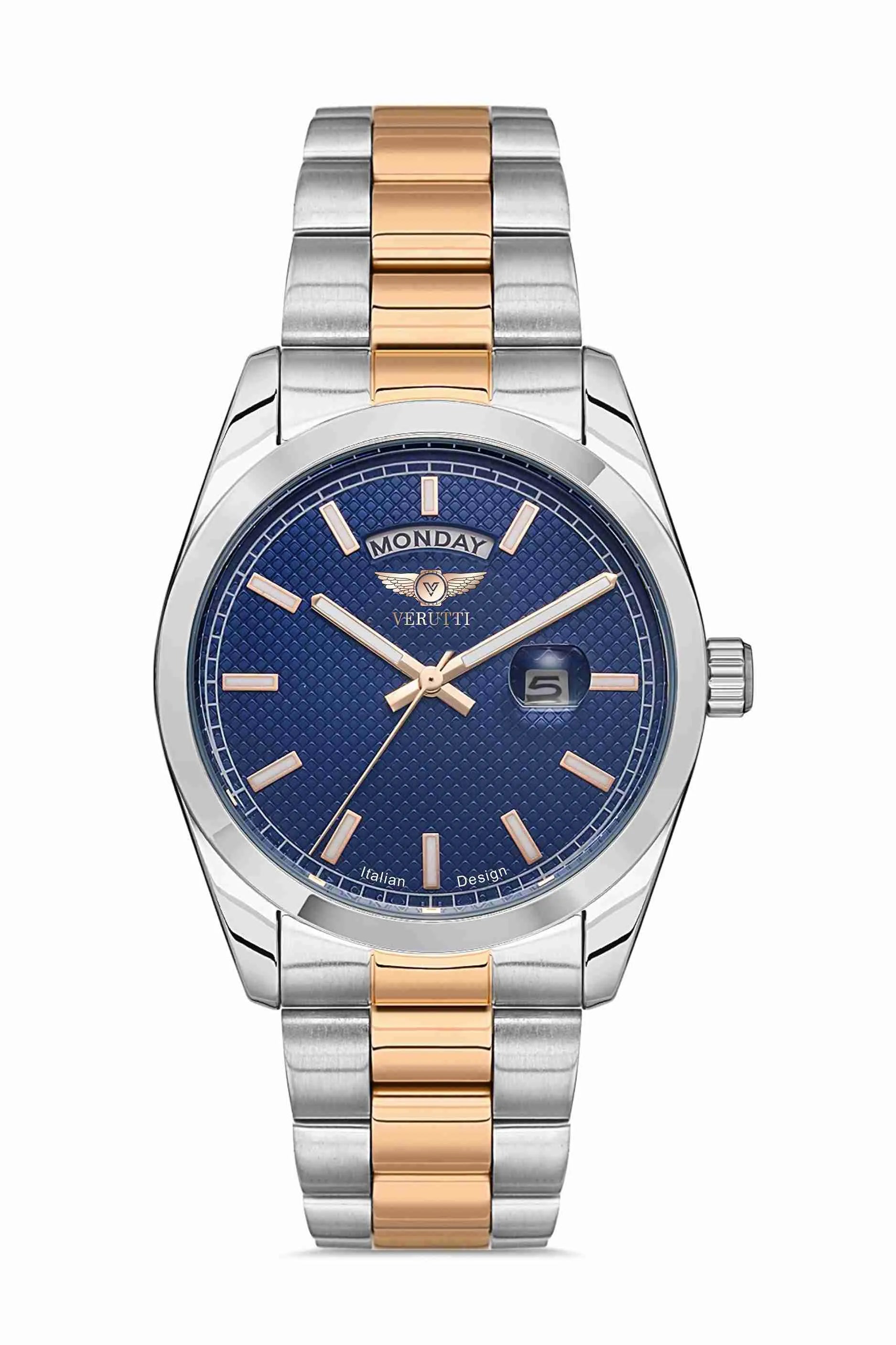 Men’s Luxury Watch Verutti VR-1018-2 – Two-Tone & Blue Dial