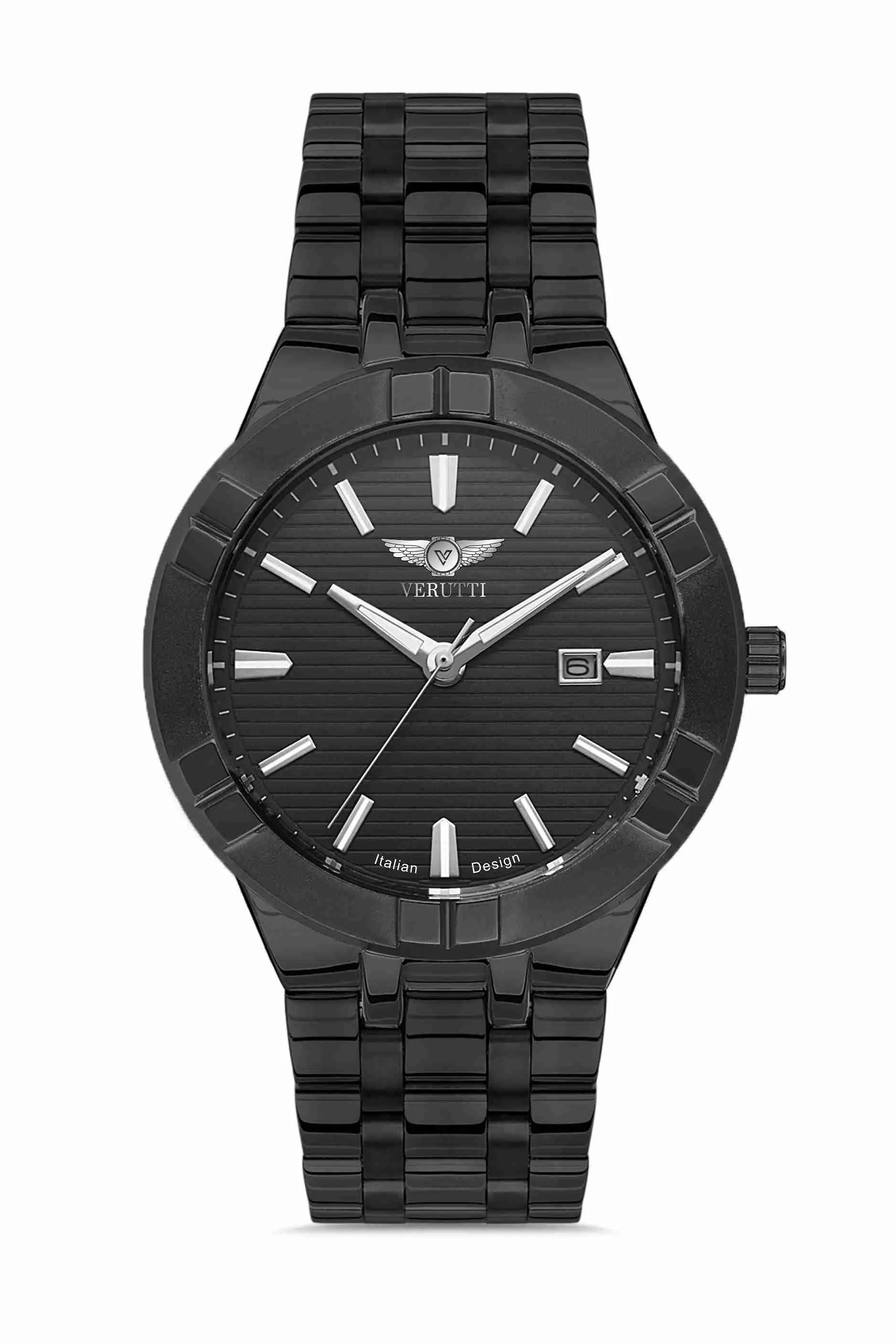Men’s Luxury Watch Verutti VR-1019-1 – Black Steel & Black Dial