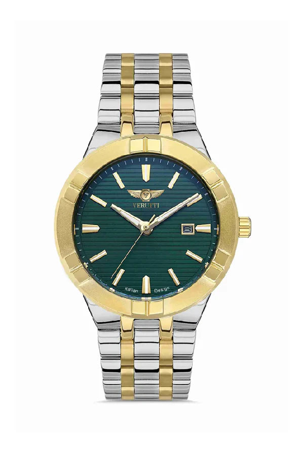 Men’s Luxury Watch Verutti VR-1019-2 – Two-Tone & Green Dial