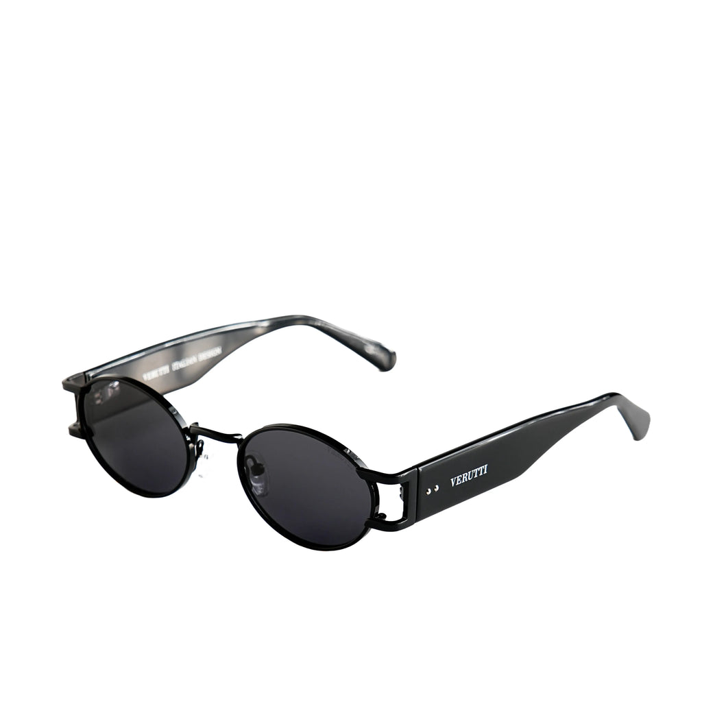 Unisex Luxury Sunglasses AK17219-C1 â€“ Black Round Frame & Lenses