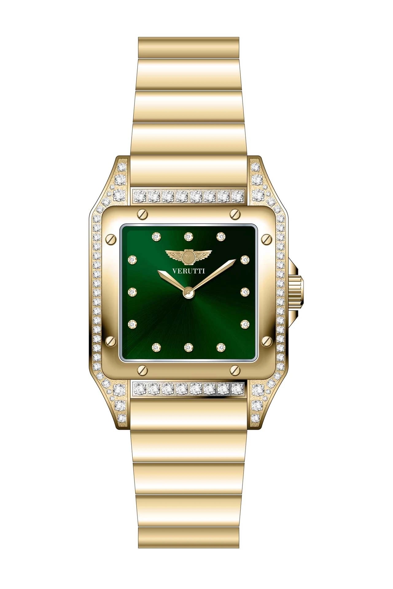 Verutti Luxury Women’s Watch in gold and green , Model VR-1045-1