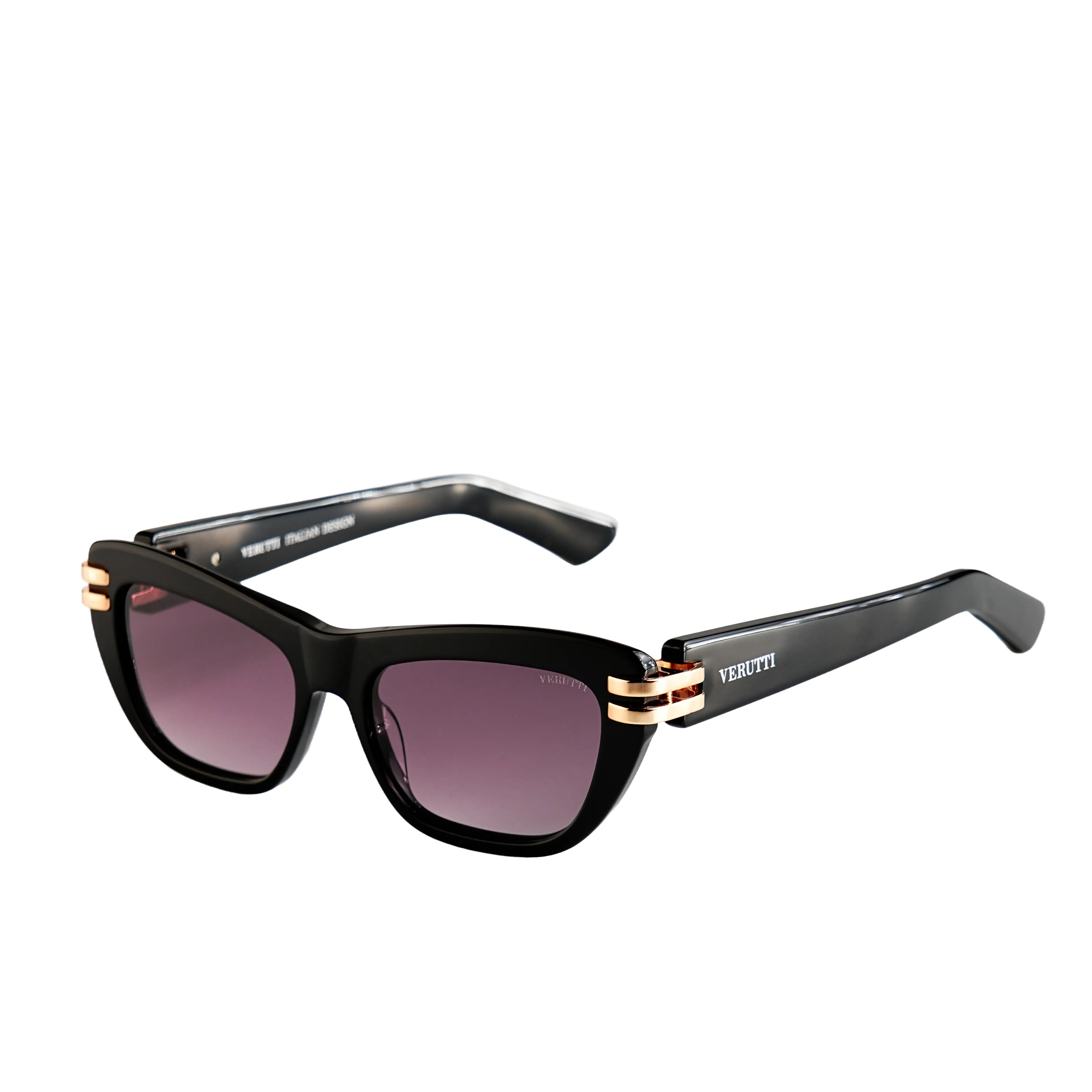 Women’s Luxury Sunglasses – Verutti AT8854-C01 Dual Accent Cat-Eye