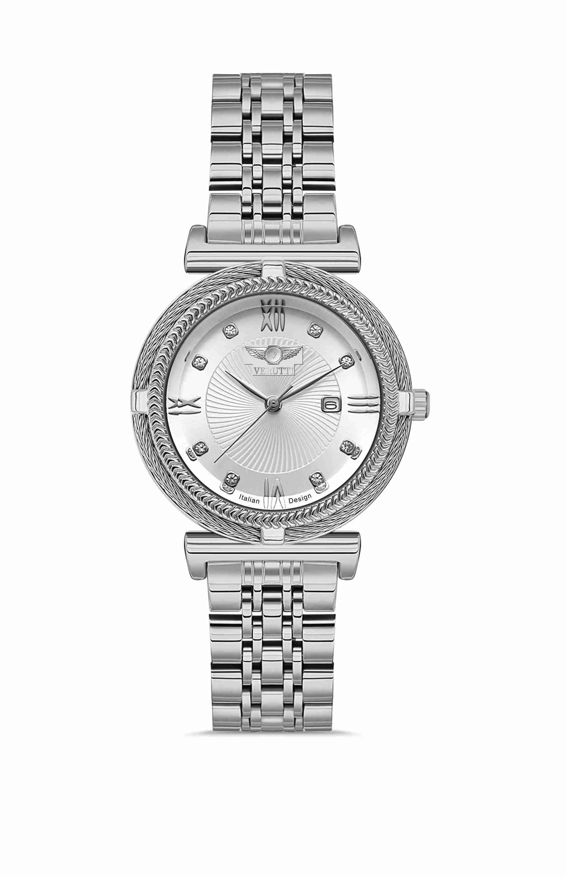 Women’s Luxury Watch – Verutti VR-1005-3 - Luna Silver Edition
Silver Bracelet &amp; Sunray Dial