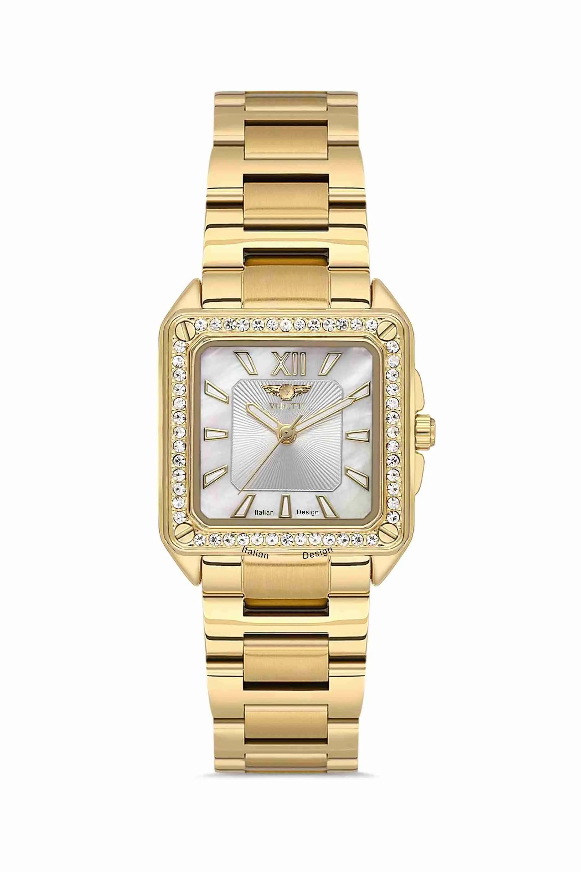 Women’s Luxury Watch – Verutti VR-1010-2 “Aurora Gold Edition”
Gold Steel Bracelet &amp; Silver Dial