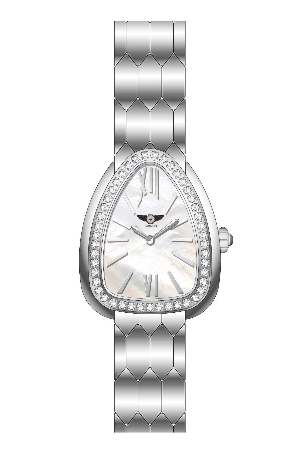 Women’s Luxury Watch Verutti VR-1037-1 – Silver Bracelet & White Dial