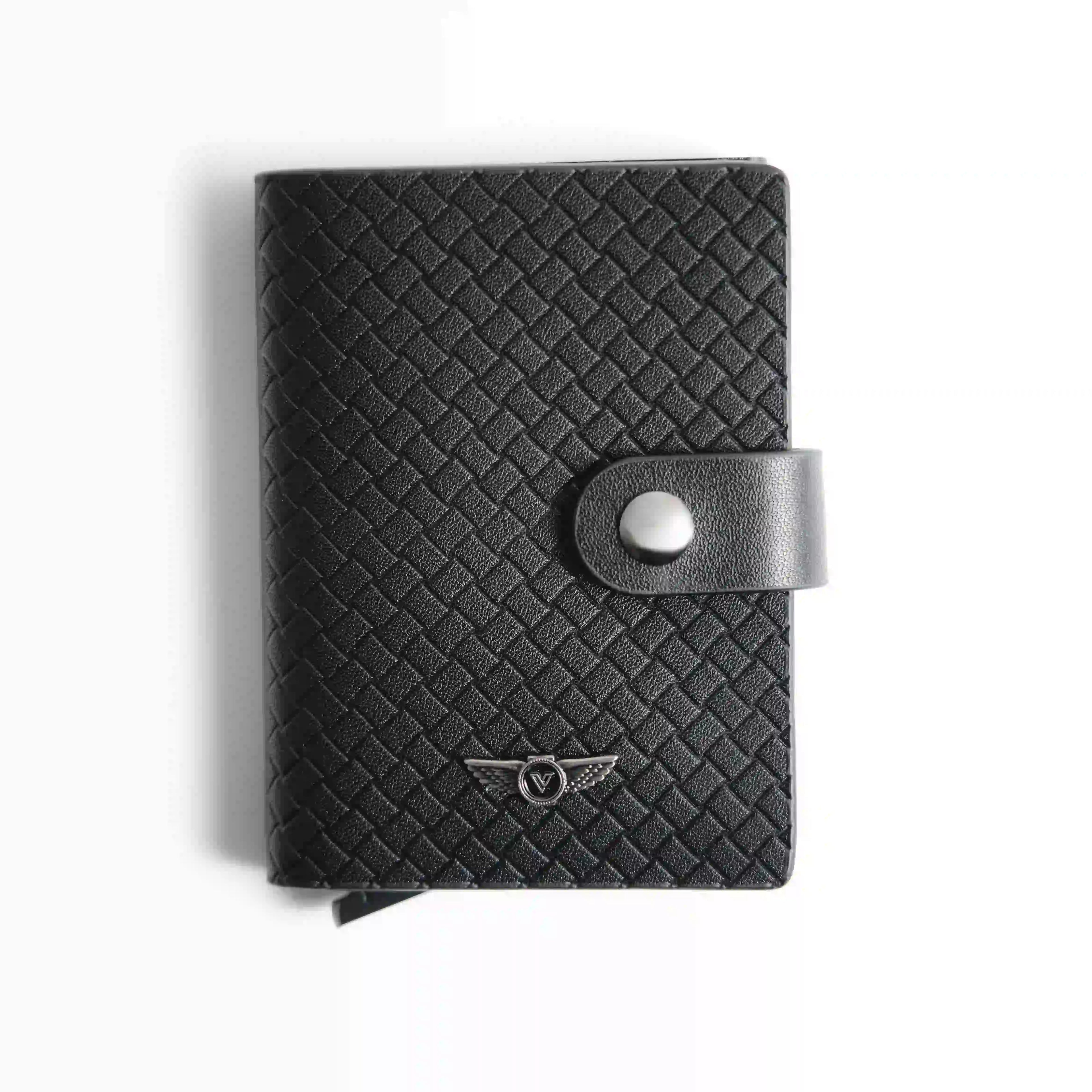 Verutti Men’s Leather Wallet in Black Cowhide, Model VRW-1012-4