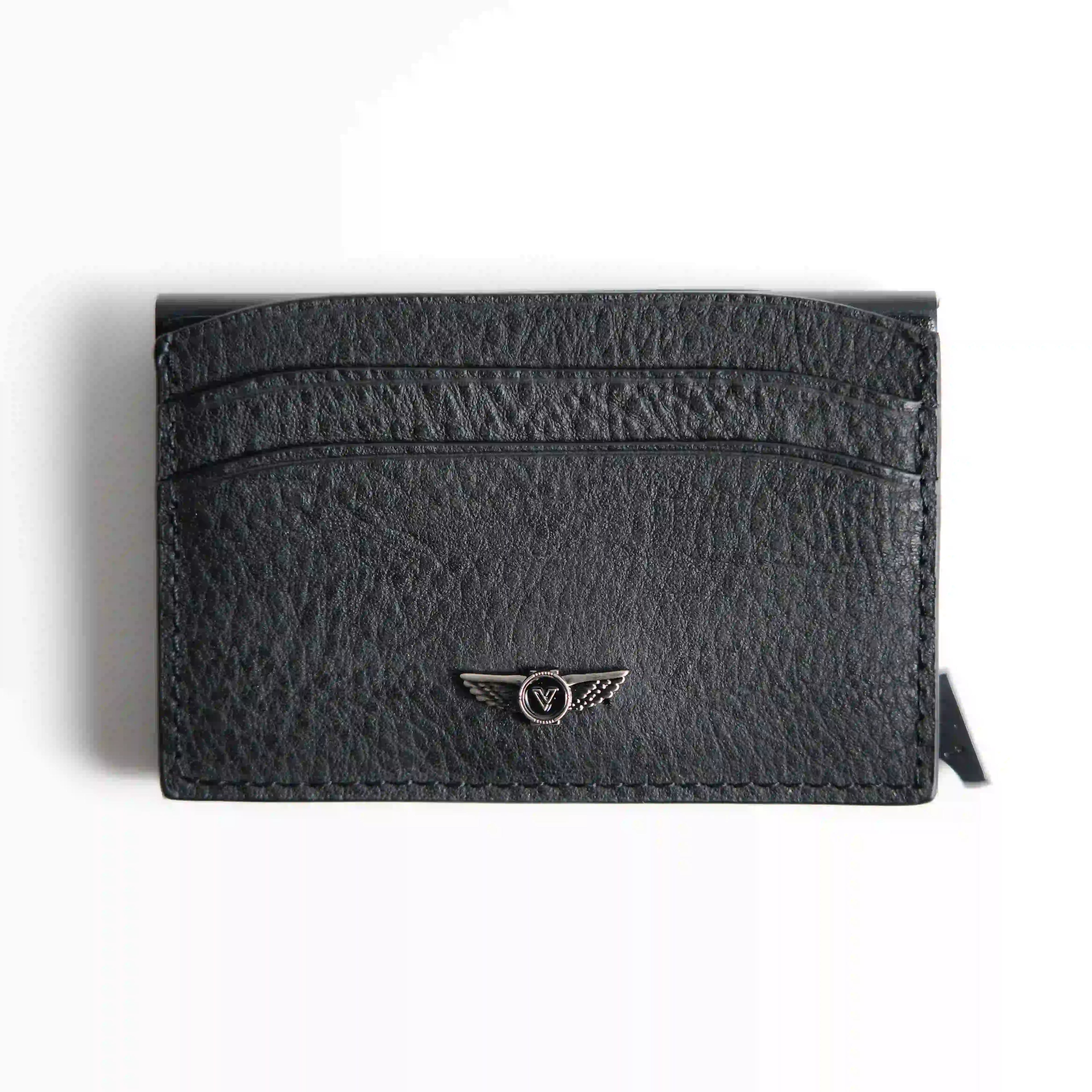 Verutti Men’s Leather Wallet in Black Cowhide, Model VRW-1014-1