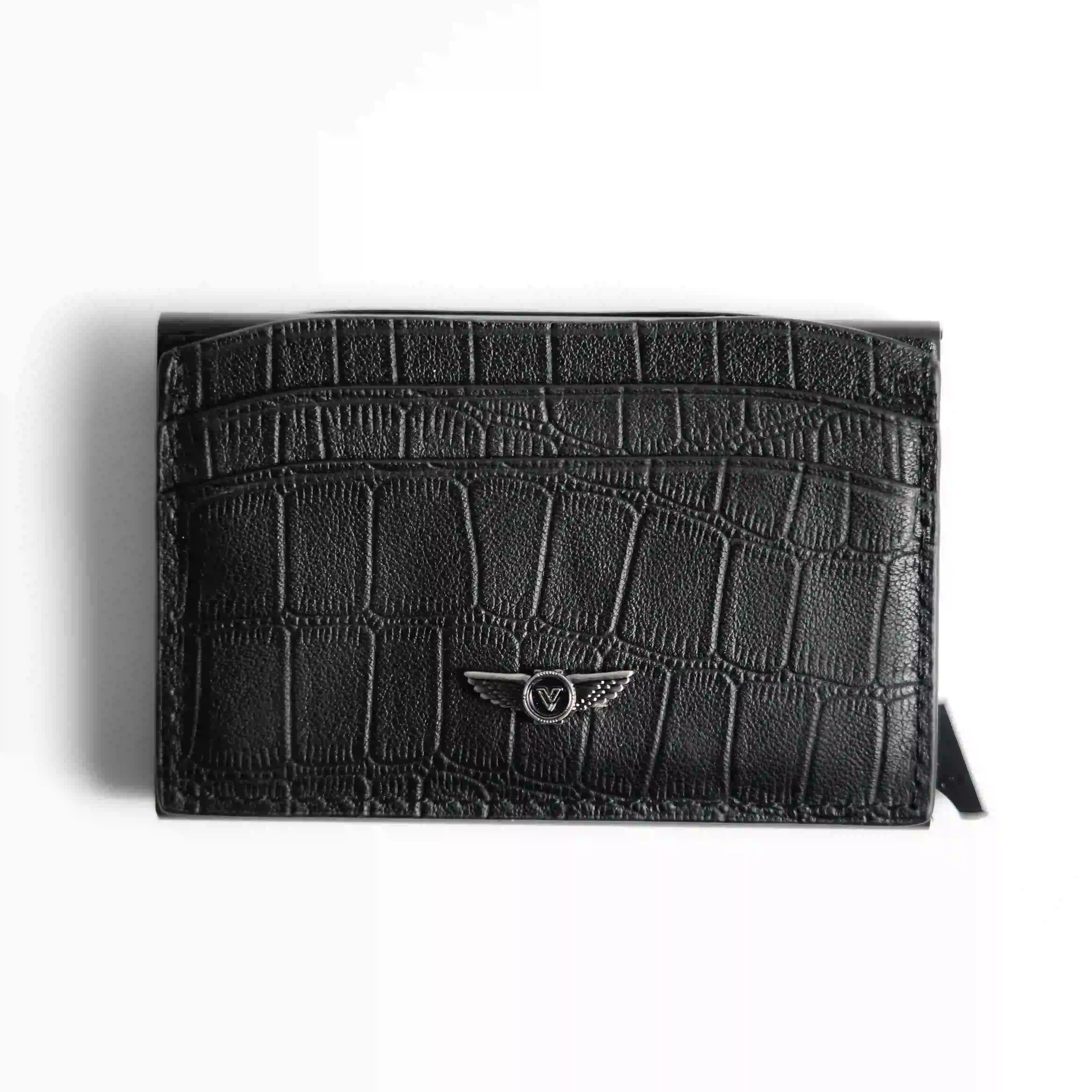 Verutti Men’s Leather Wallet in Black Cowhide, Model VRW-1014-2