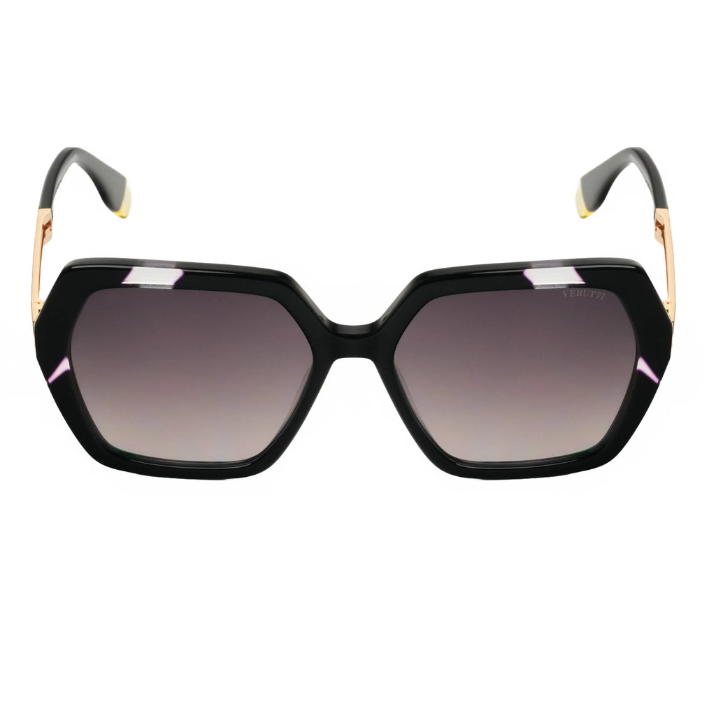 Women's Sunglasses with gold and black Frame by Italian Brand Verutti, Model AT8876
